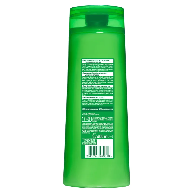 Garnier Fructis Fresh, Șampon de întărire, pentru păr normal și rapid gras, 400 ml — preț și oferte