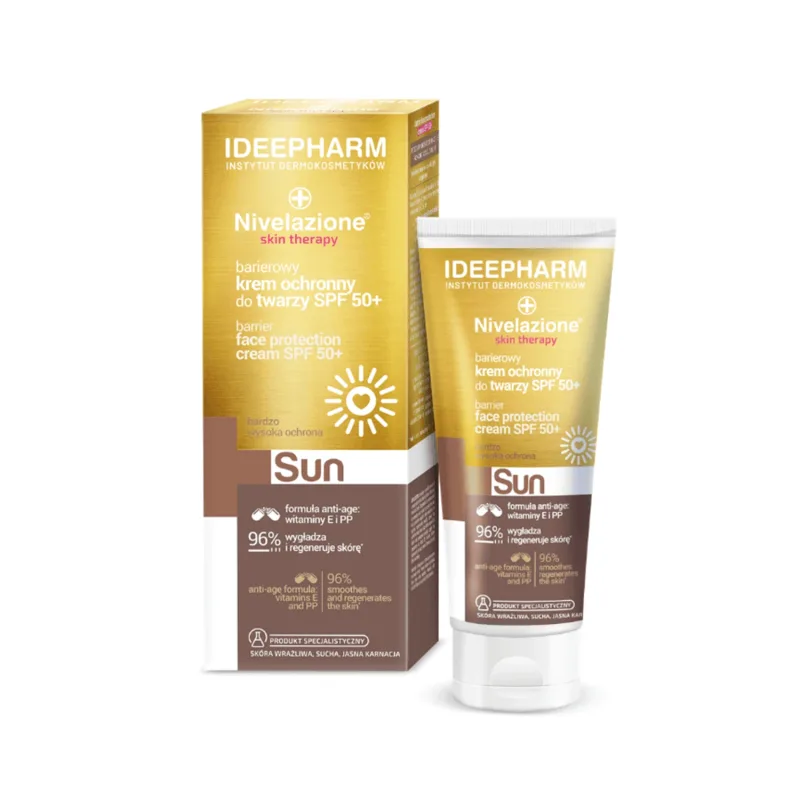 Nivelazione Skin Therapy Sun, Crema barieră, Cremă de protecție pentru față, SPF 50+, 50 ml — preț și oferte