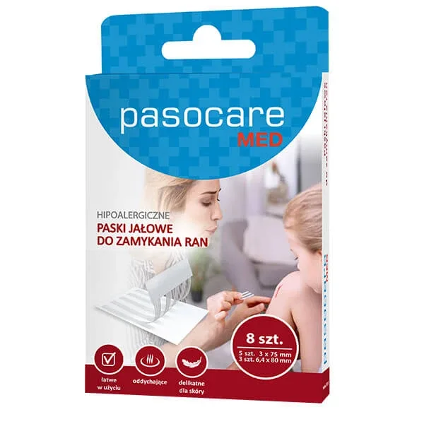 Pasocare Med, benzi de închidere a rănilor, sterile, hipoalergenice, 8 bucăți — preț și oferte
