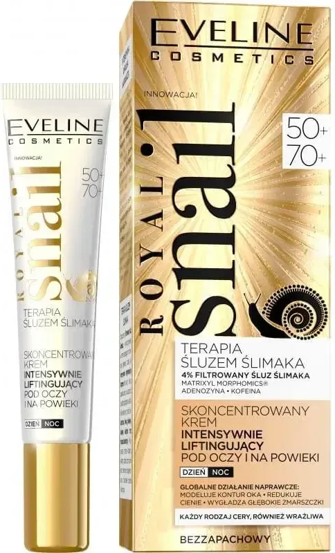 Eveline Cosmetics Royal Snail 50+/70+, Cremă concentrată pentru ochi și pleoape cu efect de lifting intensiv, 20 ml — preț și oferte