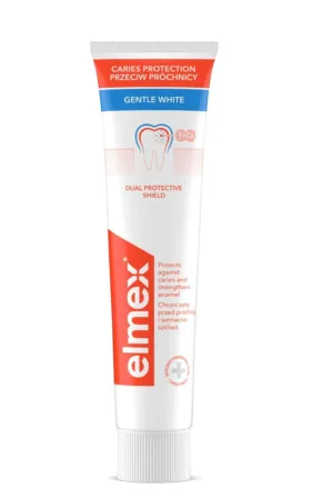 Elmex Against Caries Whitening, pastă de dinți de albire cu fluorură de amină, 75 ml
