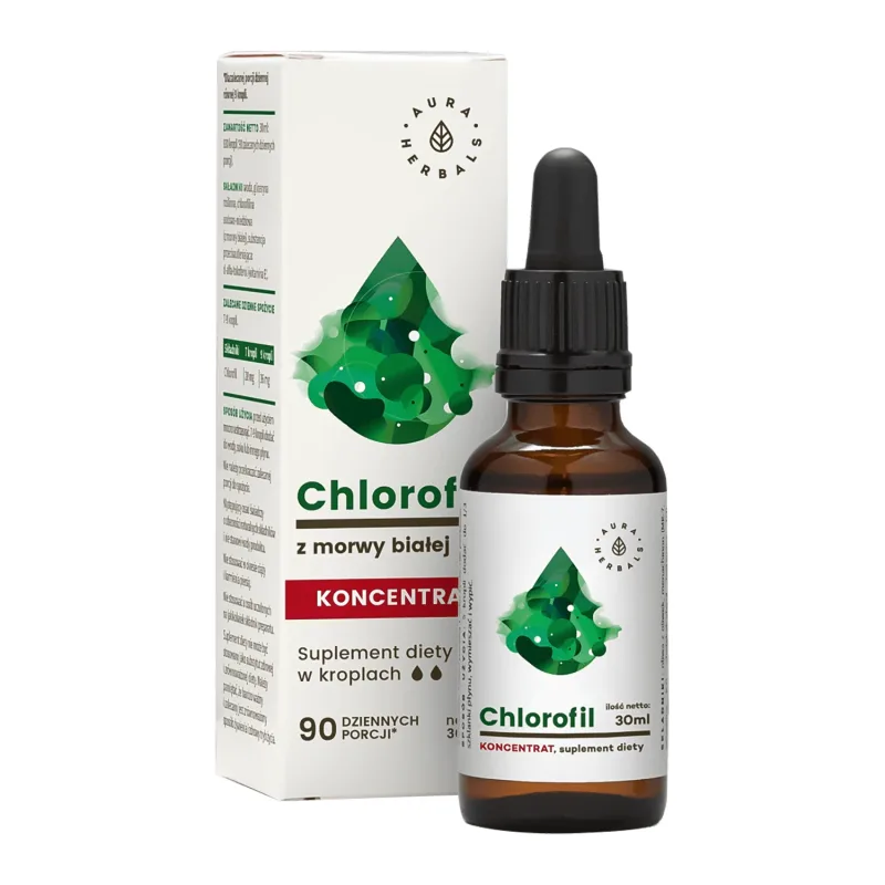 Aura Herbals Clorofilă din mure albe, concentrat, picături, 30 ml — preț și oferte