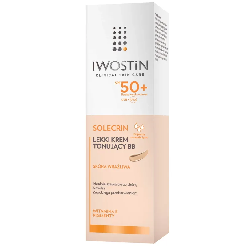 Iwostin Solecrin, Cremă BB, ten sensibil, SPF 50+, 30 ml — preț și oferte
