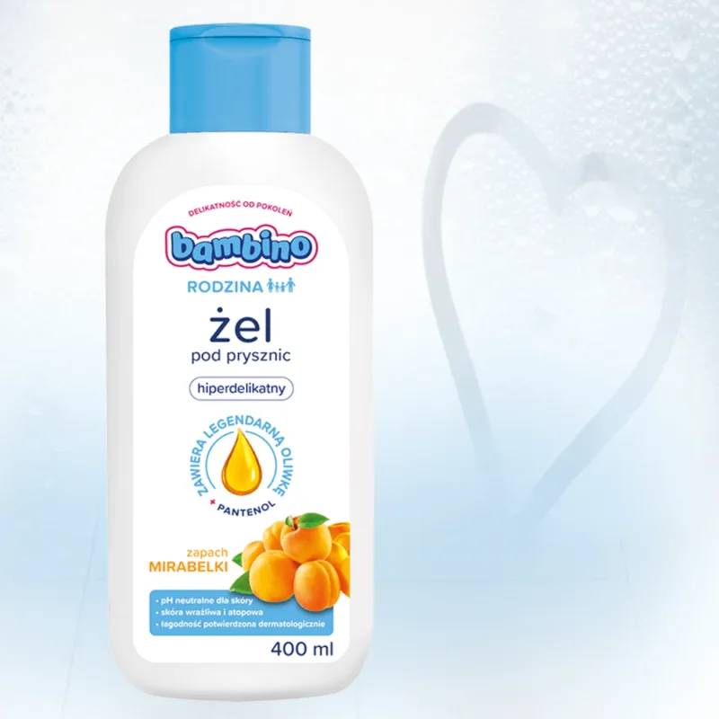 Bambino Family, gel de duș, hiper-delicat, parfum mirabelle, de la 3 ani, 400 ml — preț și oferte