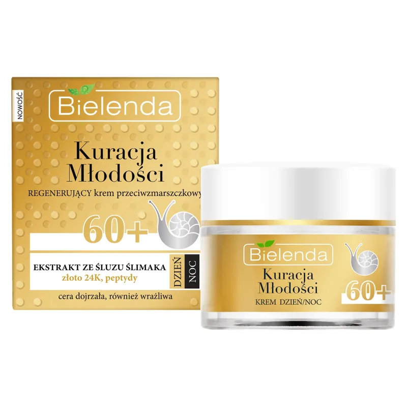 Bielenda Youth Treatment, Cremă regeneratoare antirid 60+, zi și noapte, 50 ml — preț și oferte