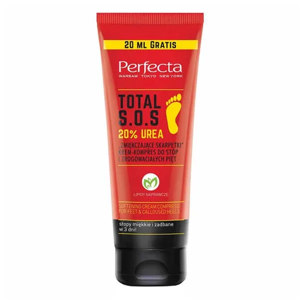 Dax Perfecta Total S.O.S., 20% UREA, Șosete de înmuiere, cremă-compresă pentru picioare și călcâie calcaroase, 120 ml — preț și oferte