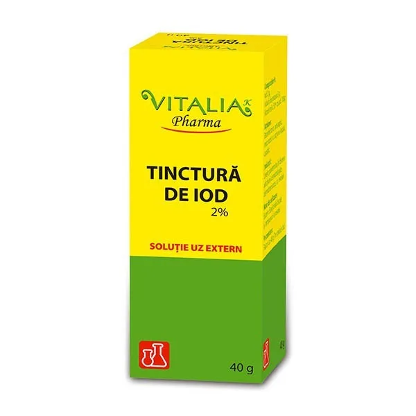 Tinctura de iod 2% x 40g (Vitalia) — preț și oferte
