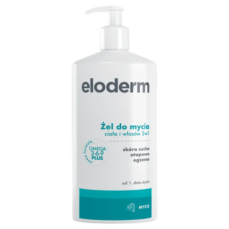 Eloderm Omega 3-6-9 Plus, Gel de curățare 2 în 1 pentru corp și păr, din ziua 1, 400 ml — preț și oferte