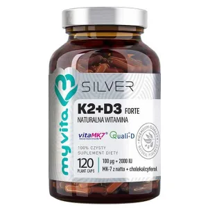 MyVita Silver, Vitamina K2 + D3 2000 UI, 120 capsule