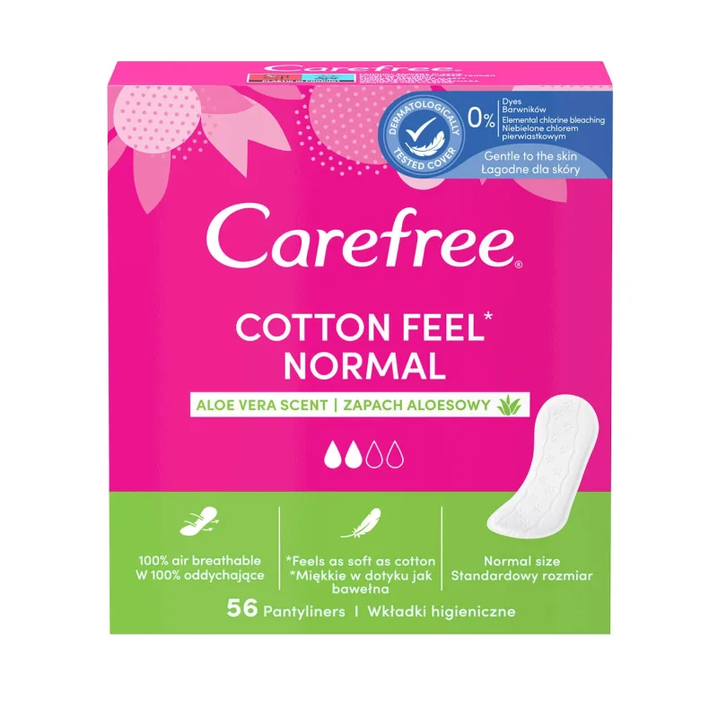 Tampoane igienice Carefree, bumbac normal, aloe, 56 buc. — preț și oferte