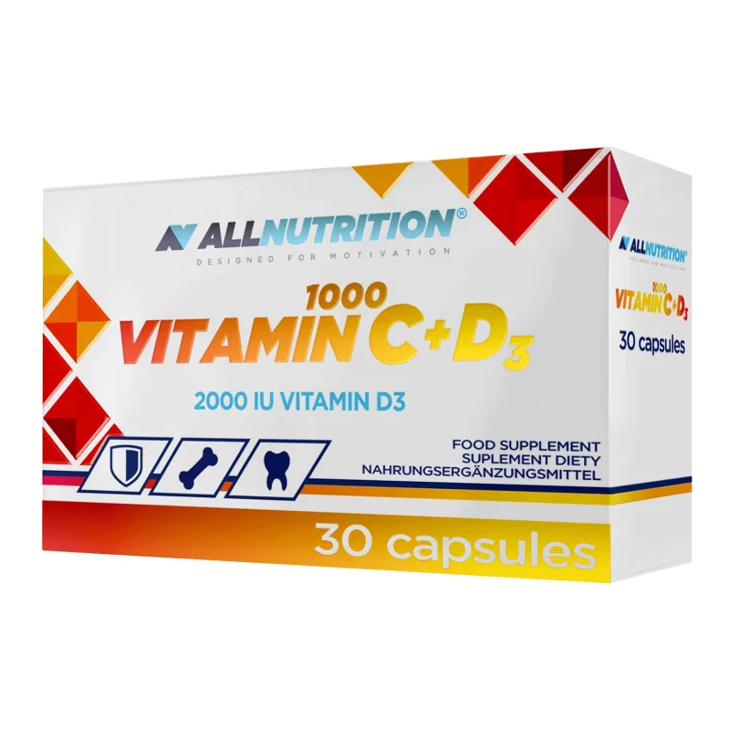 Allnutrition Vitamin C 1000 + D3, vitamina C 1000 mg + vitamina D 50 µg, 30 capsule — preț și oferte