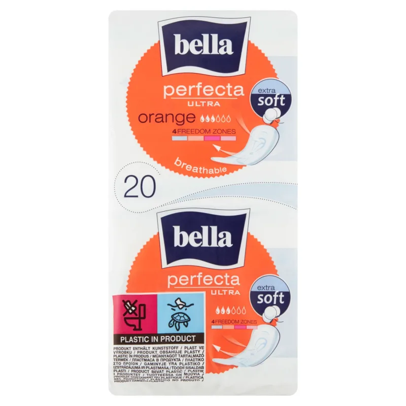Bella Perfecta Ultra, prosoape sanitare Extra Soft, anatomice, Orange, 20 buc. — preț și oferte