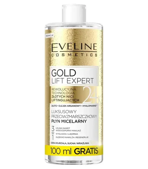 Eveline Cosmetics Gold Lift Expert, loțiune micelară antirid de lux, 500 ml — preț și oferte