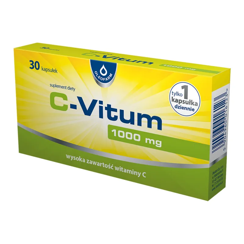 C-Vitum, vitamina C 1000 mg, 30 capsule Oleofarm — preț și oferte