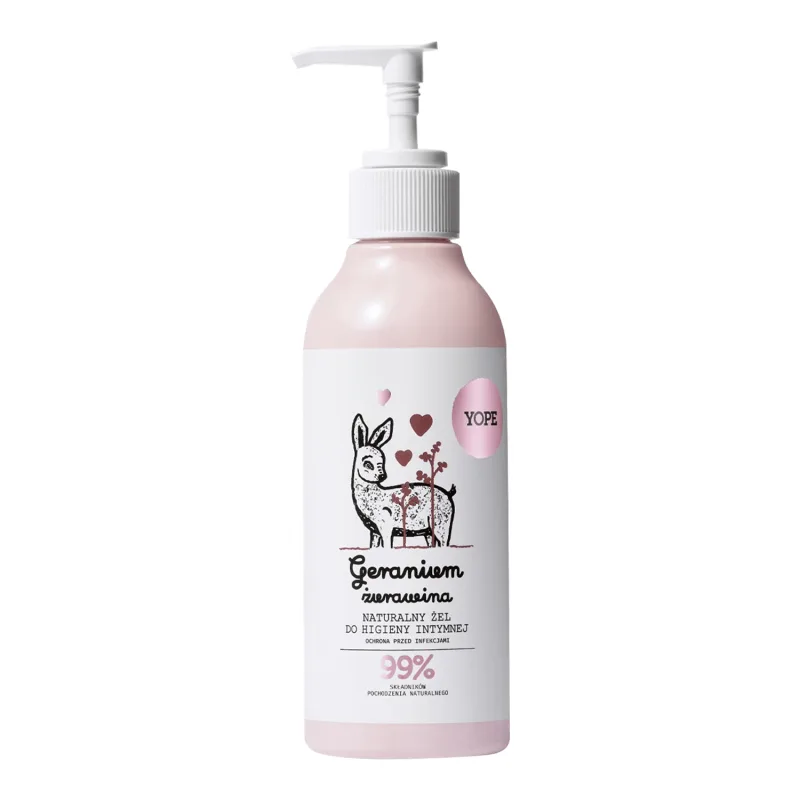 Yope Geranium și merișor, gel natural de igienă intimă, 300 ml — preț și oferte