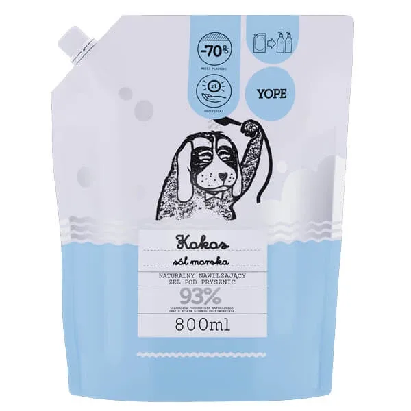 Yope Coconut and Sea Salt, gel de duș natural, rezervă, 800 ml — preț și oferte