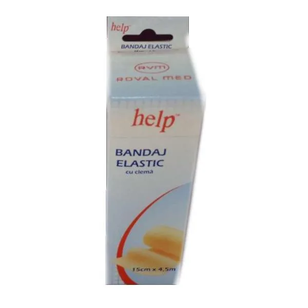Bandaj elastic cu clema HELP 15cm x 4,5m Roval Med — preț și oferte