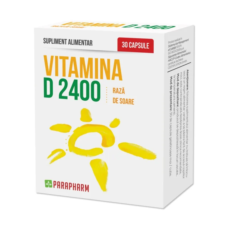 Vitamina D 2400 x 30 cps (Parapharm) — preț și oferte