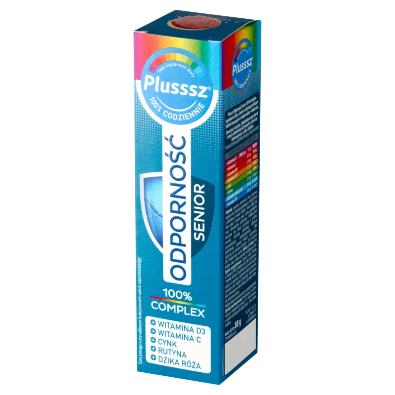 Plusssz 100% Immunity Senior Complex, aromă mailna-wild rose, 20 comprimate efervescente — preț și oferte