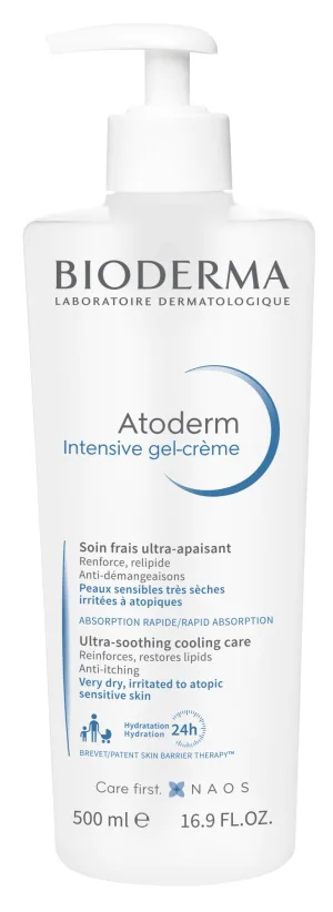 Gel-cremă Bioderma Atoderm Intensive Gel-Crème, piele uscată și atopică, 500 ml, Naos