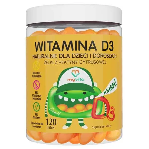 MyVita Vitamina D3, jeleuri naturale pentru copii și adulți, 120 bucăți — preț și oferte