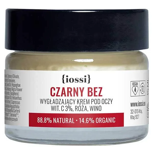 Iossi Black Elderberry, cremă de ochi netedă, vitamina C 3%, trandafir, vin, 15 ml — preț și oferte