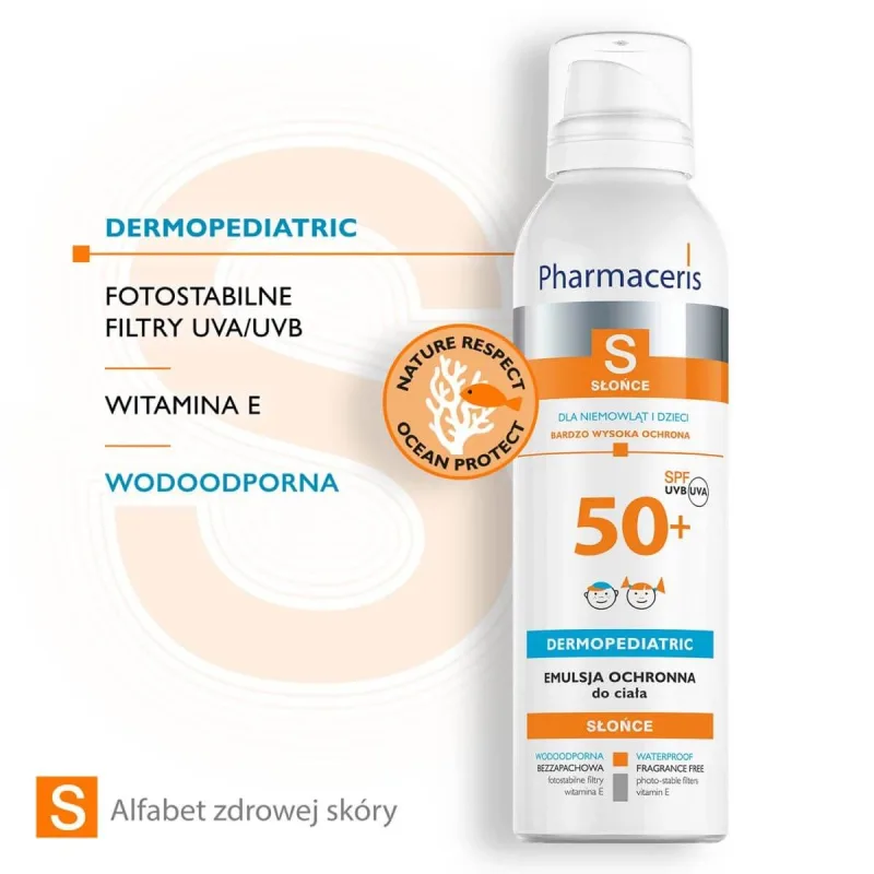 Pharmaceris S, Emulsie protectoare pentru bebeluși și copii, SPF 50+, 150 ml — preț și oferte