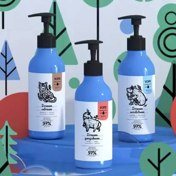 Yope Wood Guaiac Tree, Myrrh și Tonka, gel de duș natural, hidratant, 400ml — preț și oferte