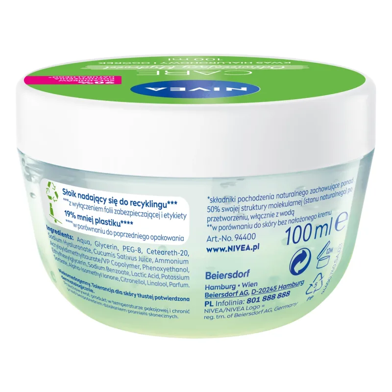 Nivea Care Fresh Hydro Gel, Gel cremă de față, 100 ml — preț și oferte
