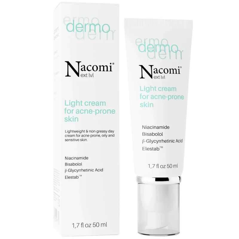 Nacomi Next Level Dermo, Cremă ușoară pentru tenul cu tendințe acneice, 50 ml — preț și oferte