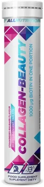 Allnutrition Collagen-Beauty, aromă de căpșuni și rubarbă, 20 comprimate efervescente — preț și oferte