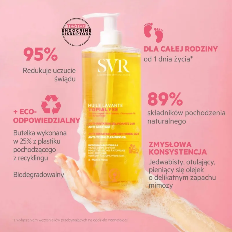 SVR Topialyse Huile, Ulei micelar de curățare pentru întreaga familie, piele sensibilă, uscată și atopică, biodegradabil, 400 ml SVR LABORATORIES — preț și oferte