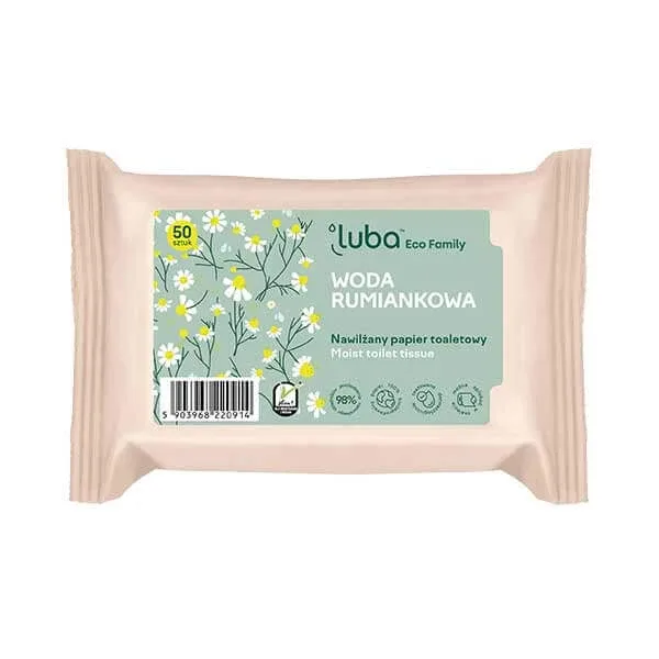 Luba Eco Family, hârtie igienică umezită, apă de mușețel, 50 bucăți — preț și oferte