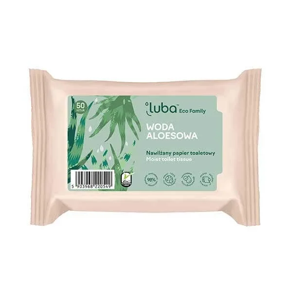 Luba Eco Family, hârtie igienică umezită, apă de aloe vera, 50 bucăți — preț și oferte
