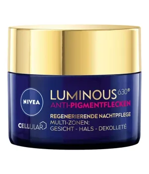 Nivea Cellular Luminous 630, Cremă regeneratoare anti-pigmentare, Cremă de noapte, 50 ml
