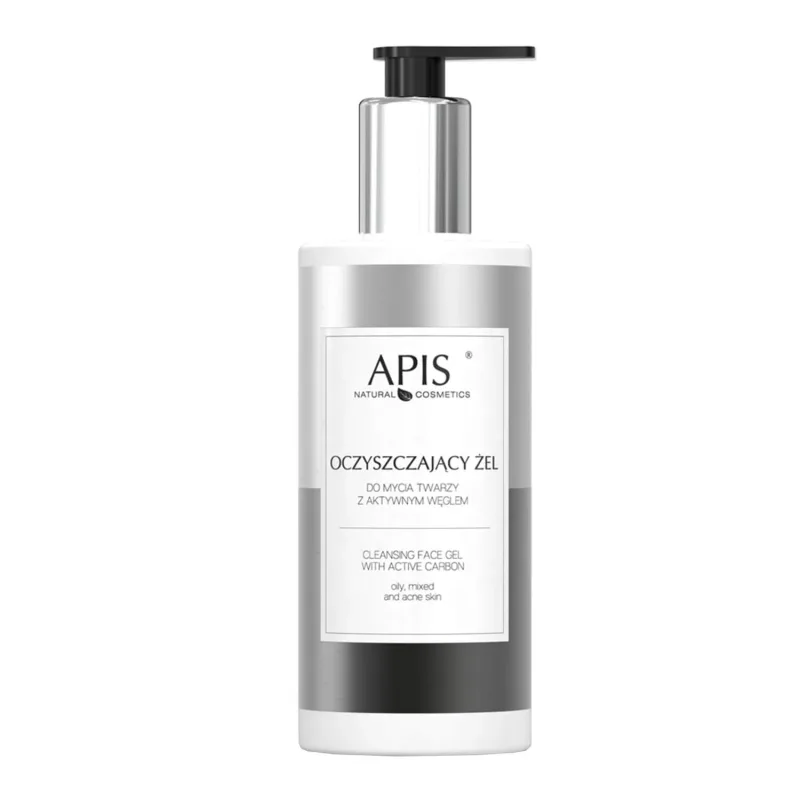 Apis, Gel de curățare pentru curățarea feței cu cărbune activ, ten gras, mixt și cu tendință acneică, 300 ml — preț și oferte