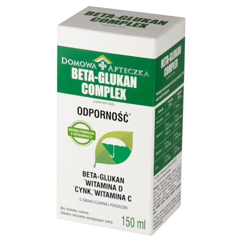 Complex Beta-Glucan, cu vitamina D, pentru copii cu vârsta peste 3 ani și adulți, aromă de coacăze negre, 150 ml — preț și oferte