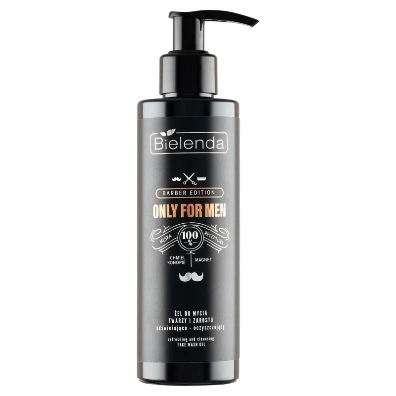 Bielenda Only For Men Barber Edition, gel pentru față și barbă, revigorant și de curățare, 190 g — preț și oferte