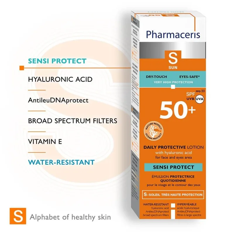 Pharmaceris S Sensi Protect, Emulsie de protecție zilnică pentru față și ochi, SPF 50+, 50 ml — preț și oferte