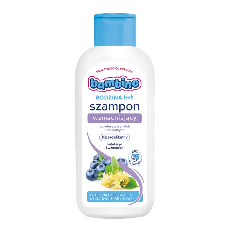 Bambino Family, Șampon de întărire pentru păr fin și subțire, hiper-delicat, de la 3 ani, 400 ml — preț și oferte