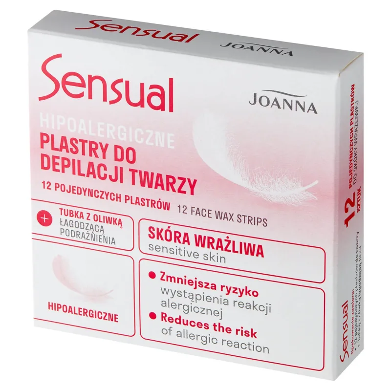 Joanna Sensual, plasturi hipoalergenici pentru îndepărtarea părului de pe față, pentru piele sensibilă, 12 bucăți — preț și oferte
