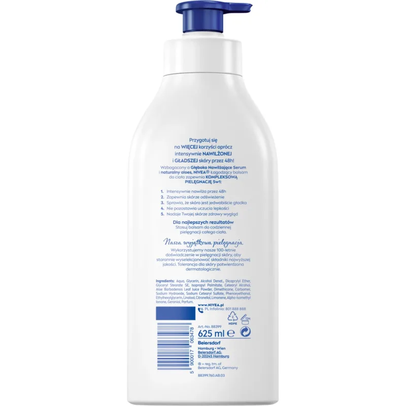 Nivea, Loțiune de corp calmantă, ten normal și uscat, 625 ml — preț și oferte
