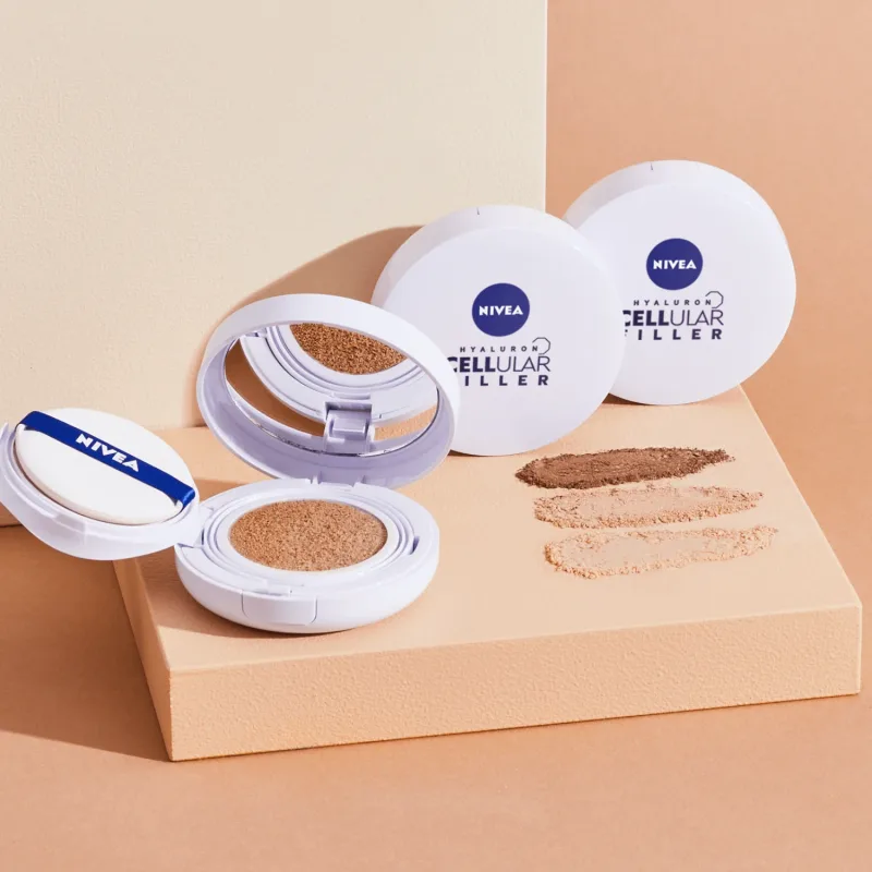 Nivea Cellular Expert Finish 3-in-1 Care Cushion, cremă antirid-primer într-o pernă, 02 natural, SPF 15, 15 g — preț și oferte