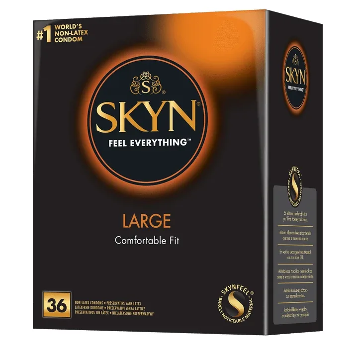Unimil Skyn Large, prezervative fără latex, potrivire confortabilă, 36 bucăți — preț și oferte