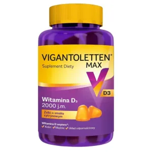 Vigantoletten Max, vitamina D3 2000 UI, jeleuri cu aromă de lămâie, 60 bucăți