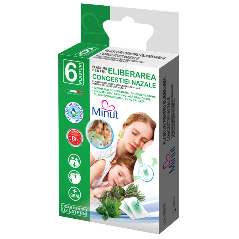 MINUT Plasturi congestie nazala x 6 — preț și oferte
