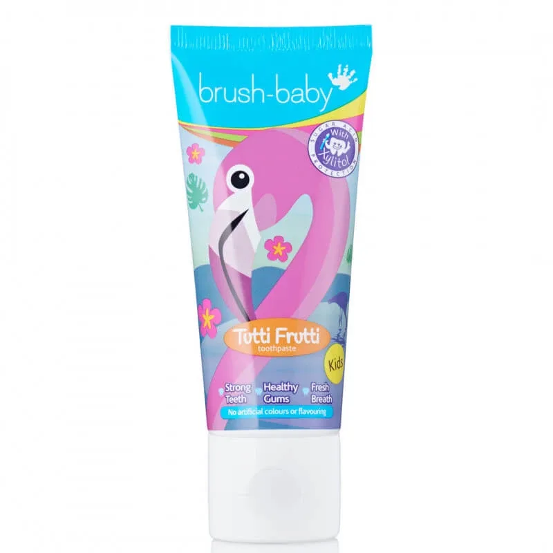 Brush-Baby, pastă de dinți pentru copii 3-6 ani, tutti-frutti, cu fluorură, 50 ml — preț și oferte