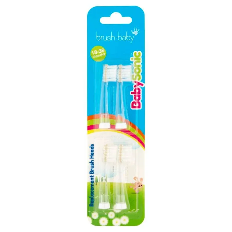 Brush-Baby BabySonic, vârfuri de periuță de dinți sonice pentru copii, 18-36 luni, 4 bucăți — preț și oferte