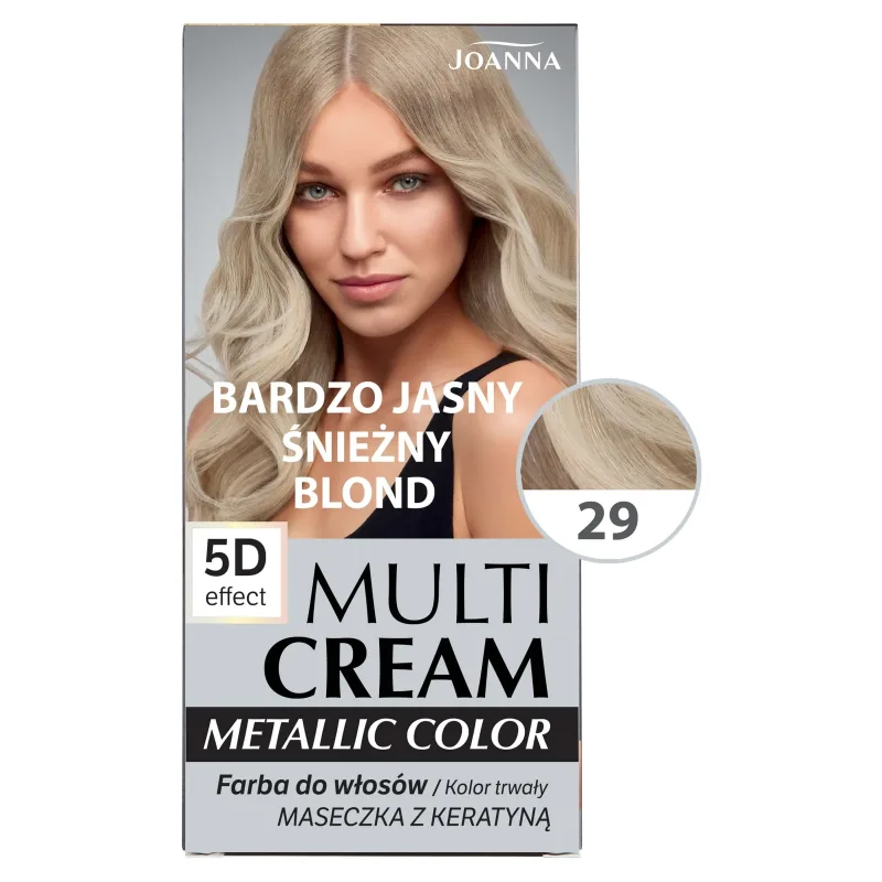 Joanna Multi Cream Metallic Color, vopsea de păr, 29 blond foarte deschis, 1 bucată — preț și oferte