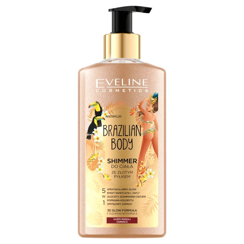 Eveline Cosmetics Brazilian Body, strălucire corporală cu praf de aur, 150 ml — preț și oferte